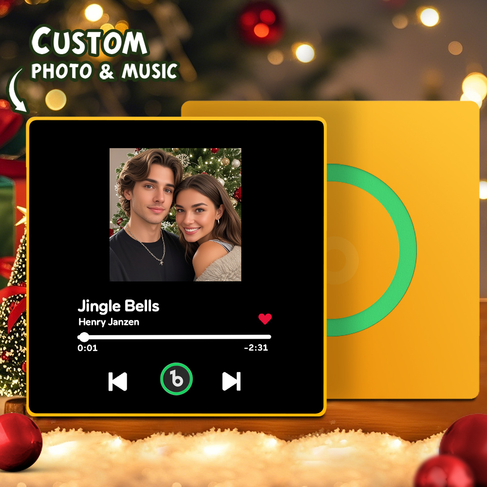 Benutzerdefinierter Musik- und Foto-Kühlschrankmagnet FridgeBeats Pro Unterstützt Bluetooth-Konnektivität Neues 4.0-Upgrade Bunter Rahmen-Album-Kühlschrankmagnet Geschenke für Weihnachten
