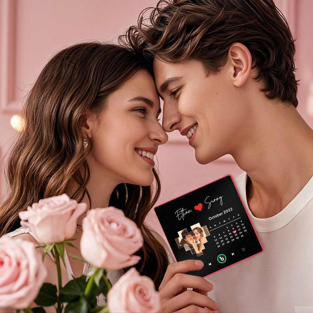 Personalisierter Musik-kühlschrankmagnet Mit Buntem Rahmen, Personalisierter Liebeskalender-kühlschrankmagnet Mit Foto, Einzigartige Valentinstagsgeschenke - dephotoblanket