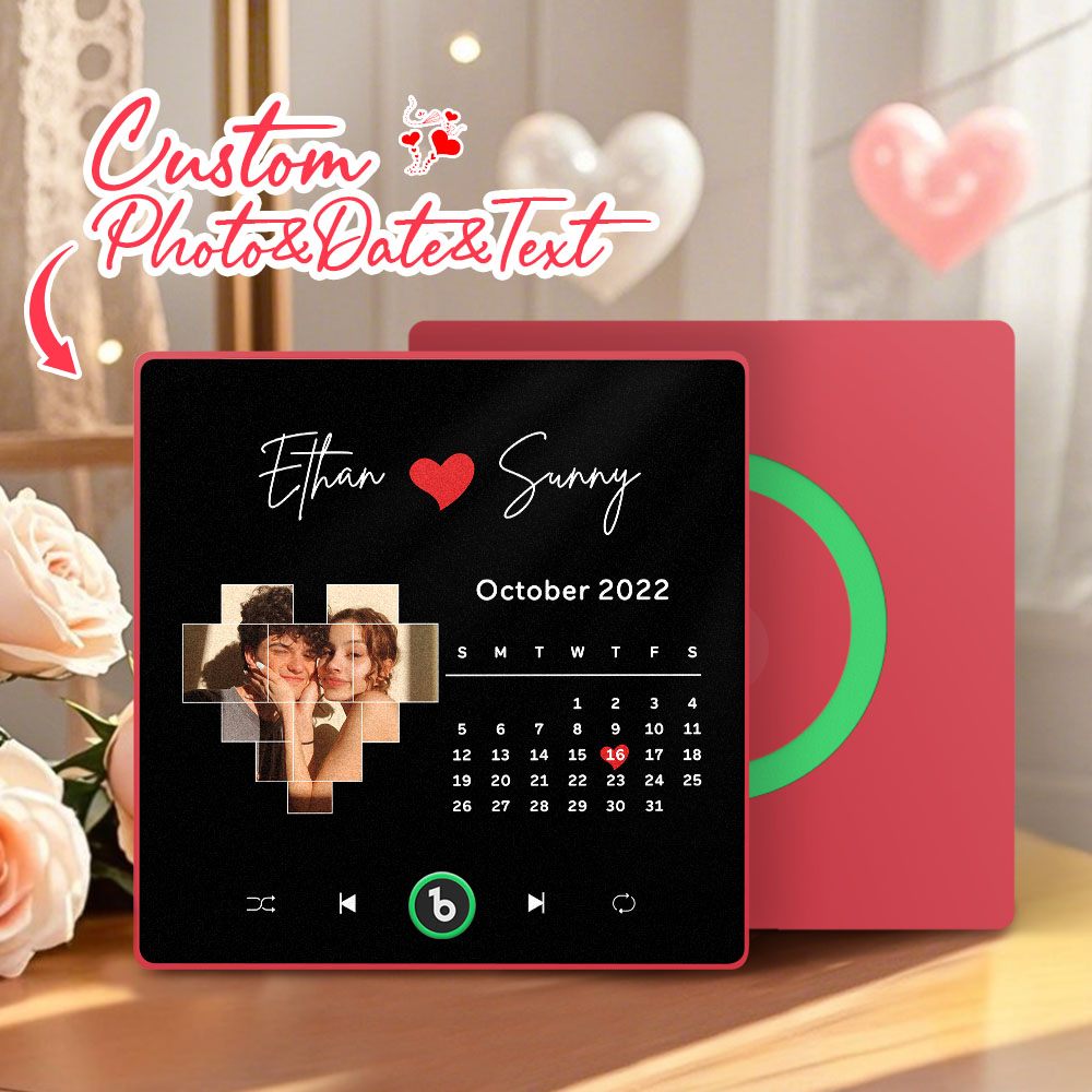 Personalisierter Musik-kühlschrankmagnet Mit Buntem Rahmen, Personalisierter Liebeskalender-kühlschrankmagnet Mit Foto, Einzigartige Valentinstagsgeschenke