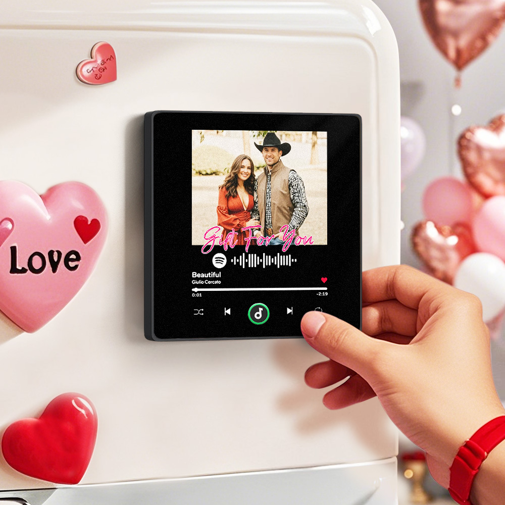 Personalisierter Musik-kühlschrankmagnet Mit Buntem Rahmen, Personalisierter Spotify-kühlschrankmagnet Mit Foto, Valentinstagsgeschenken - dephotoblanket