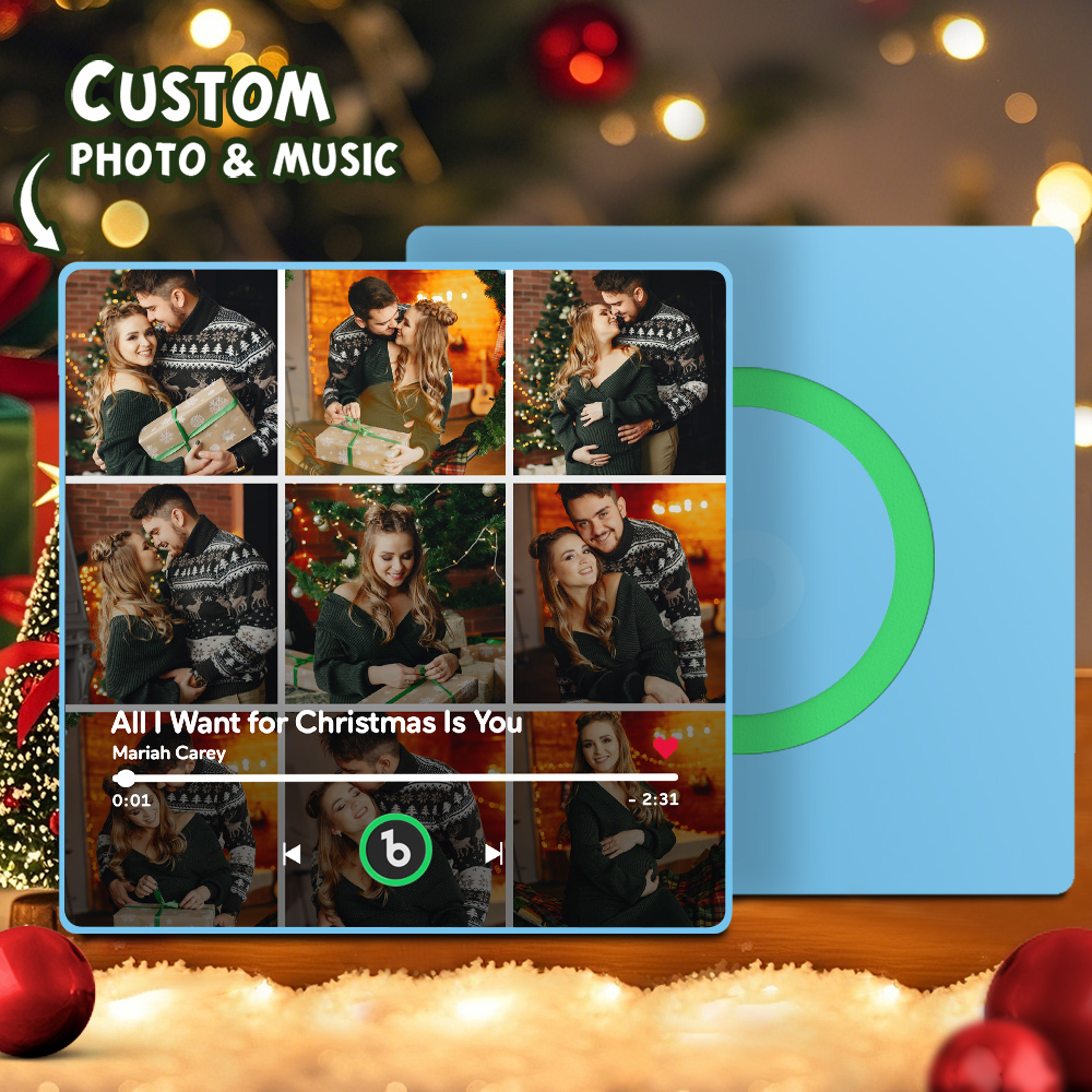 Neues 4.0-Upgrade Benutzerdefinierter Musik-Kühlschrankmagnet Bunter Album-Kühlschrankmagnet Geschenke für Weihnachten 9 Fotos Geschenke für Weihnachten