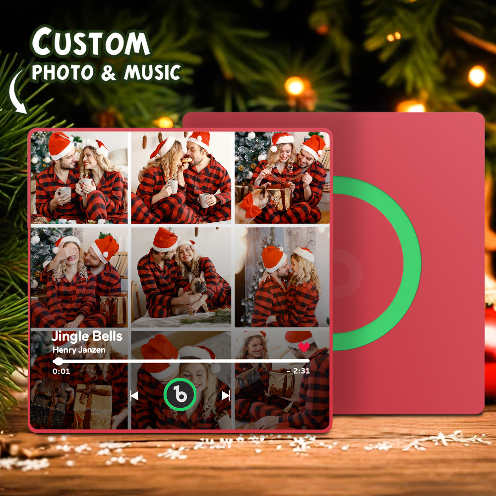 Weihnachtsgeschenk Benutzerdefinierter Musik-Kühlschrankmagnet Neues 4.0-Upgrade Bunter Album-Kühlschrankmagnet Geschenke für Weihnachten 9 Fotos
