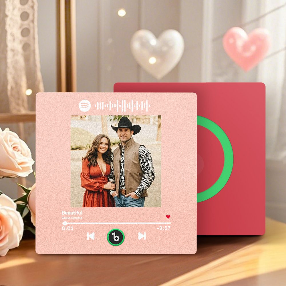 Personalisierter Album-kühlschrankmagnet, Upgrade, Benutzerdefinierter Musik-kühlschrankmagnet Kann Lieder Abspielen, Kreative Geschenke Zum Valentinstag - dephotoblanket
