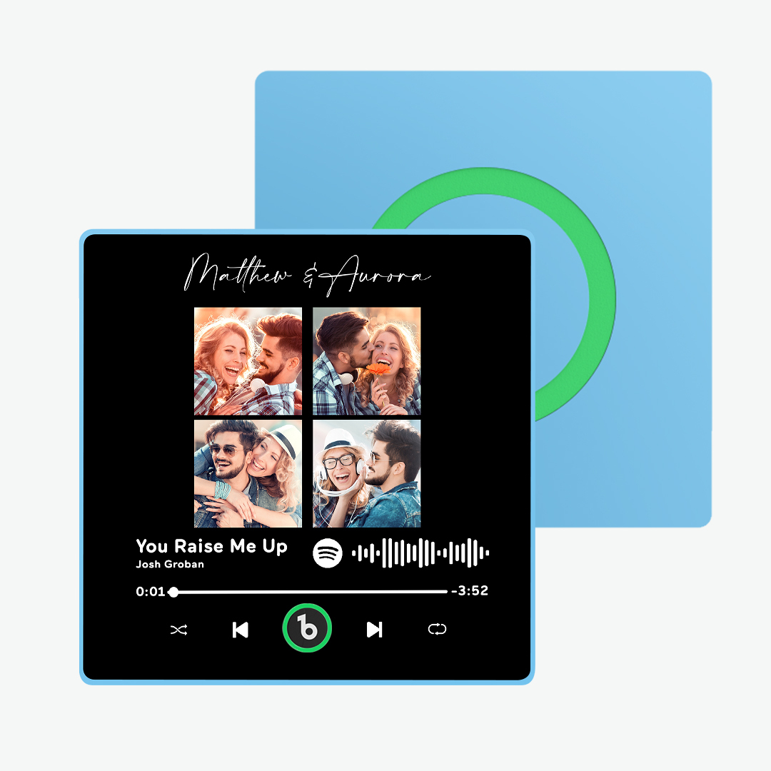 Neues 4.0-Upgrade Benutzerdefinierter bunter Rahmen-Album-Kühlschrankmagnet Musik-Kühlschrankmagnet kann Lieder abspielen Weihnachtsgeschenk