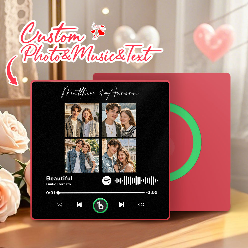 Individueller Musik- Und Foto-kühlschrankmagnet, Bunter Album-kühlschrankmagnet, Musik-wand-fotoaufkleber, Der Abgespielt Werden Kann, Geschenk Zum Valentinstag