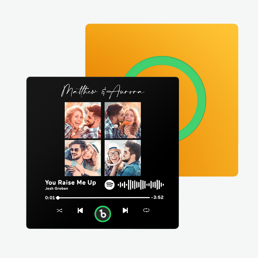 Neues 4.0-Upgrade Benutzerdefinierter bunter Rahmen-Album-Kühlschrankmagnet Musik-Kühlschrankmagnet kann Lieder abspielen Weihnachtsgeschenk