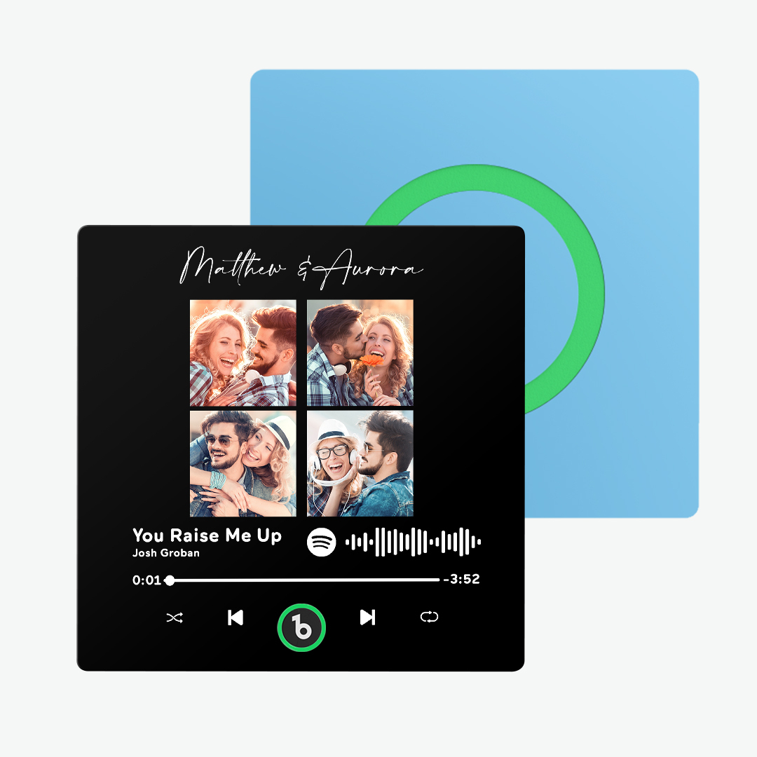 Neues 4.0-Upgrade Benutzerdefinierter bunter Rahmen-Album-Kühlschrankmagnet Musik-Kühlschrankmagnet kann Lieder abspielen Weihnachtsgeschenk