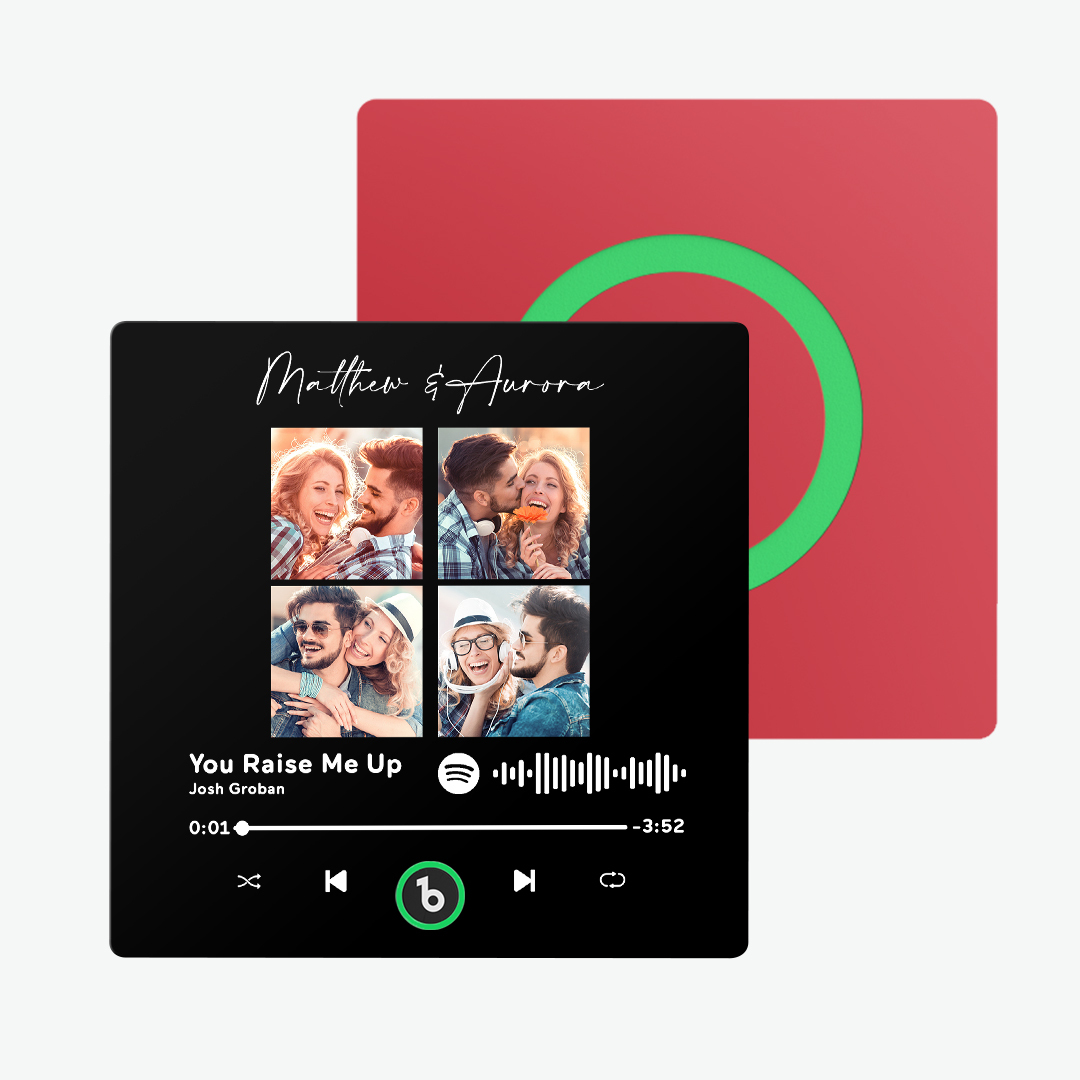Neues 4.0-Upgrade Benutzerdefinierter bunter Rahmen-Album-Kühlschrankmagnet Musik-Kühlschrankmagnet kann Lieder abspielen Weihnachtsgeschenk