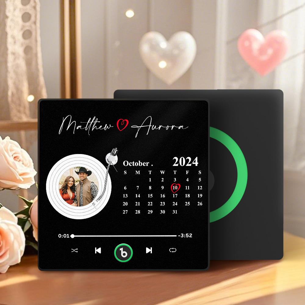 Aktualisieren Sie Den Kühlschrankmagnet Mit Buntem Fotoalbum, Personalisierter Musik-kühlschrankmagnet Mit Individuellem Namen Und Foto, Kühlschrankmagnet Fridgebeats Pro Unterstützt Bluetooth-konnektivität, Lustiges Geschenk Für Paare, Valentinstagsgeschenk - dephotoblanket