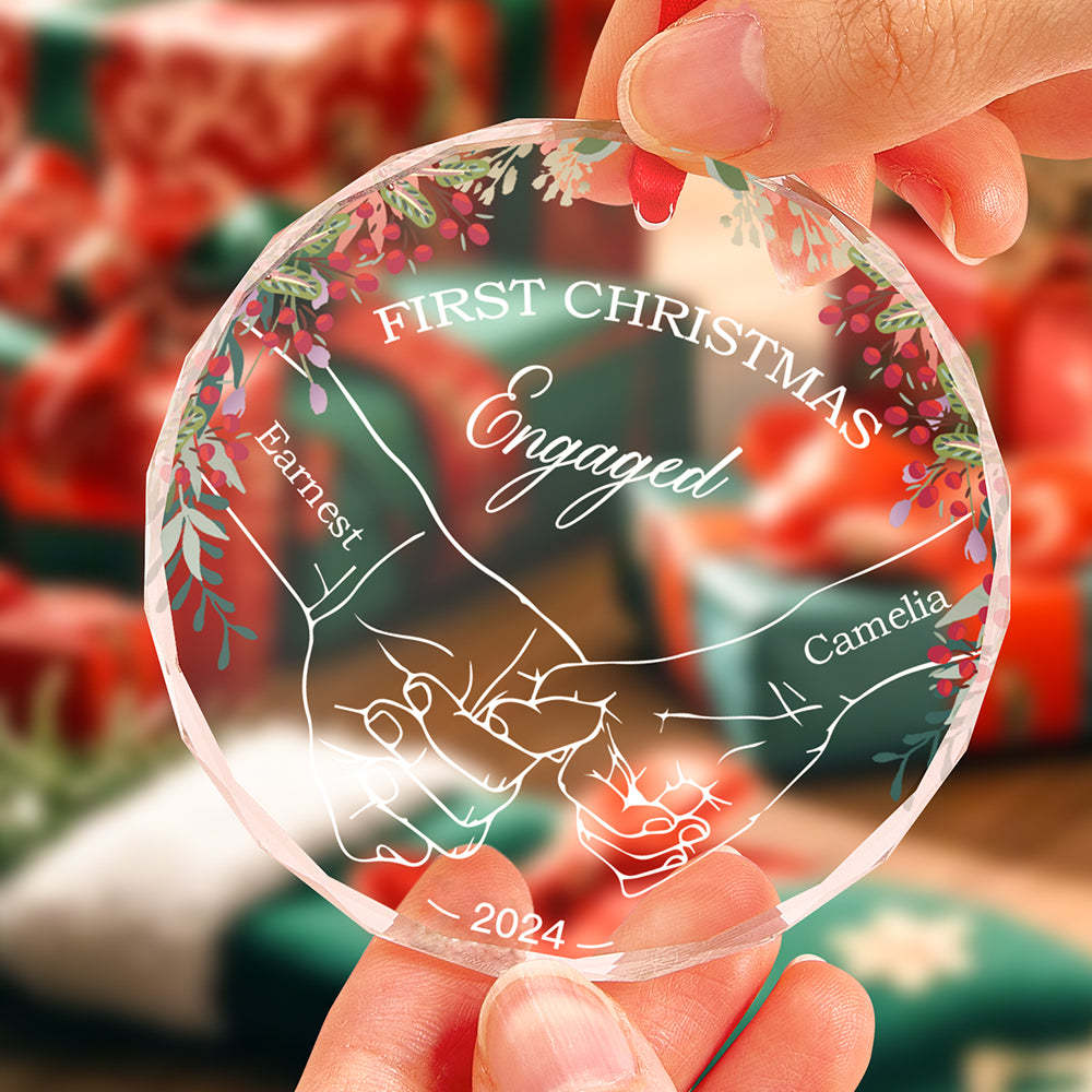 Personalisiertes Händchen Haltendes Ornament, Erstes Weihnachtsgeschenk Für Paare - dephotoblanket