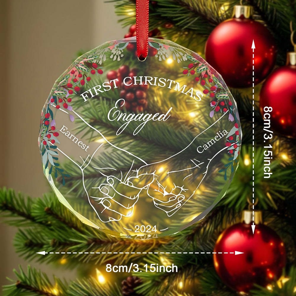 Personalisiertes Händchen Haltendes Ornament, Erstes Weihnachtsgeschenk Für Paare - dephotoblanket