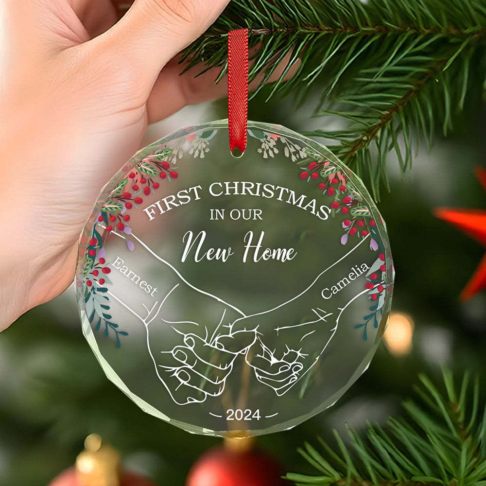 Personalisiertes Händchen Haltendes Ornament, Erstes Weihnachtsgeschenk Für Paare - dephotoblanket