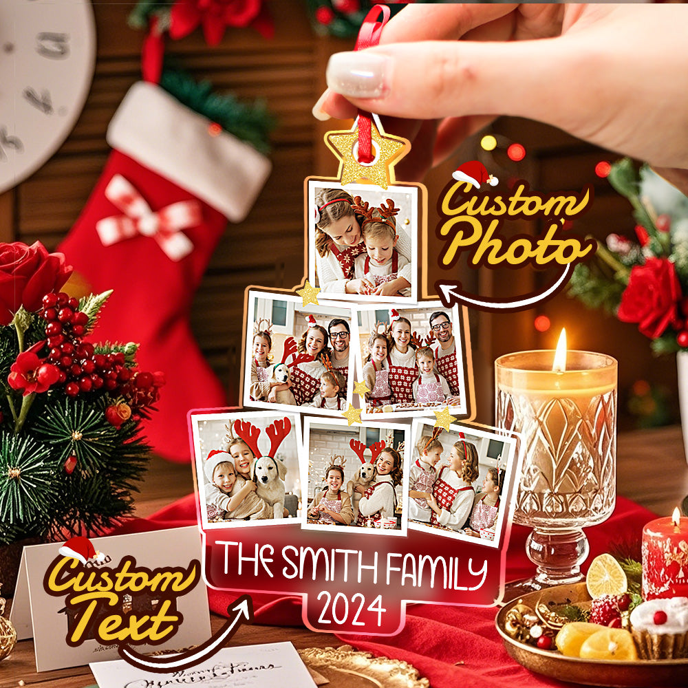 Personalisierter Foto-weihnachtsbaumschmuck, Individuelles Ornament, Weihnachtsgeschenk Für Die Familie