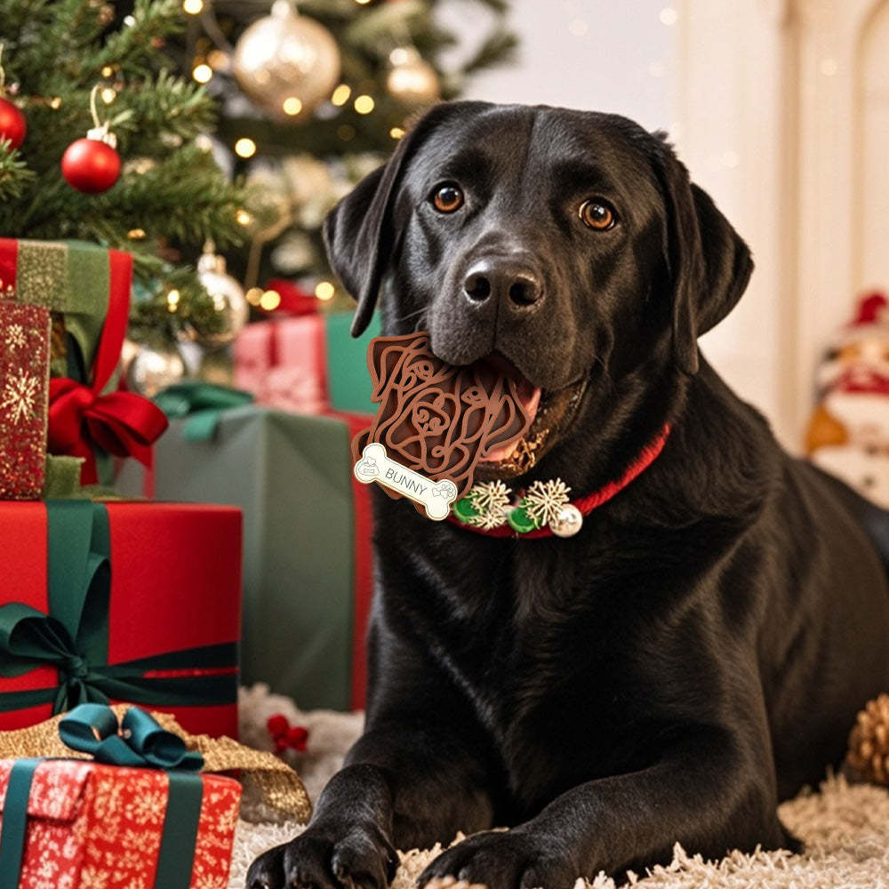 Personalisierter Line Art Hund Mit Namen, Weihnachtsschmuck, Weihnachtsgeschenk Für Hundeliebhaber - dephotoblanket