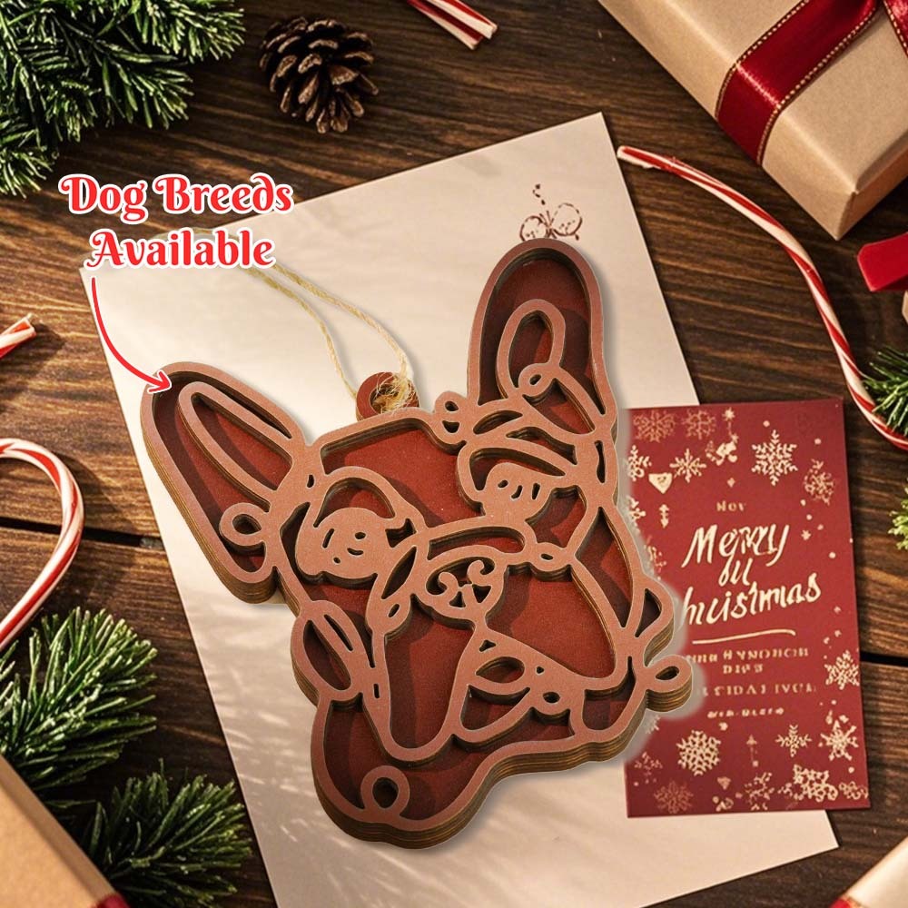 Personalisierte Line Art Hunde-weihnachtsverzierung, Weihnachtsgeschenk Für Hundeliebhaber - dephotoblanket