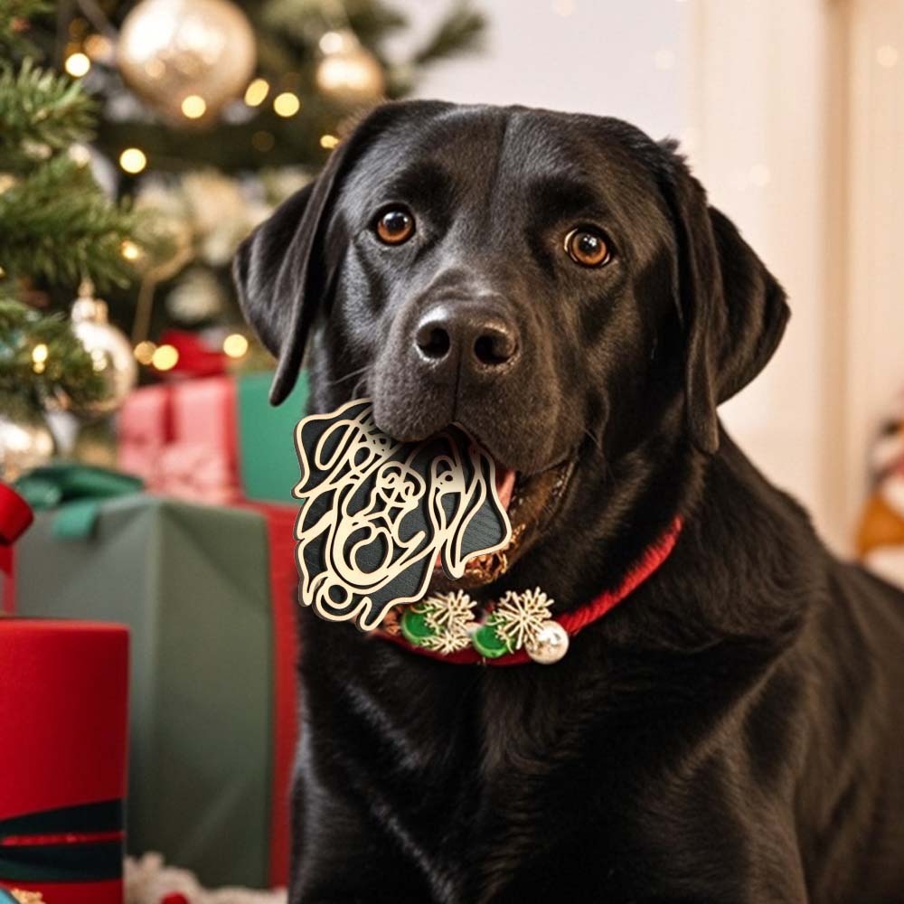 Personalisierte Line Art Hunde-weihnachtsverzierung, Weihnachtsgeschenk Für Hundeliebhaber - dephotoblanket