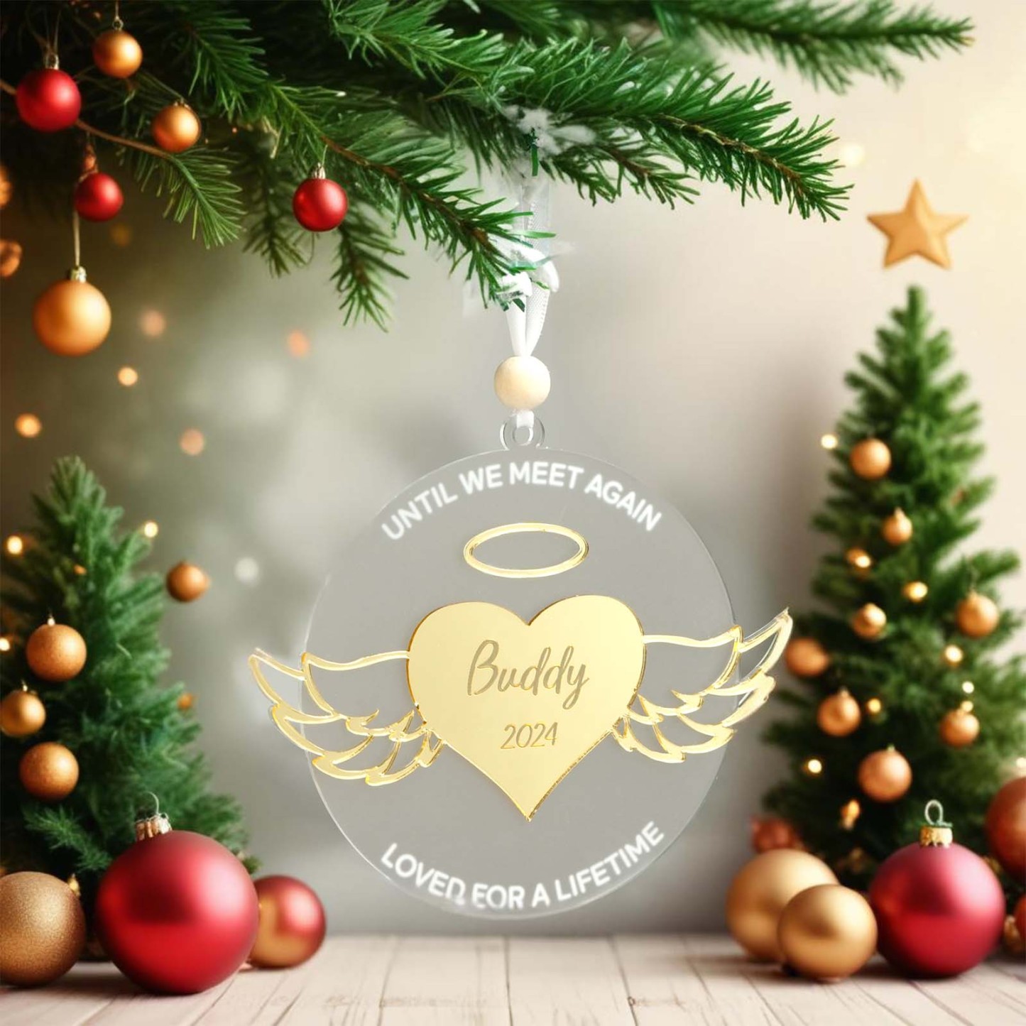 Personalisiertes Flügelornament Gedenkweihnachtsornament Bedeutungsvolle Weihnachtsgeschenke - dephotoblanket