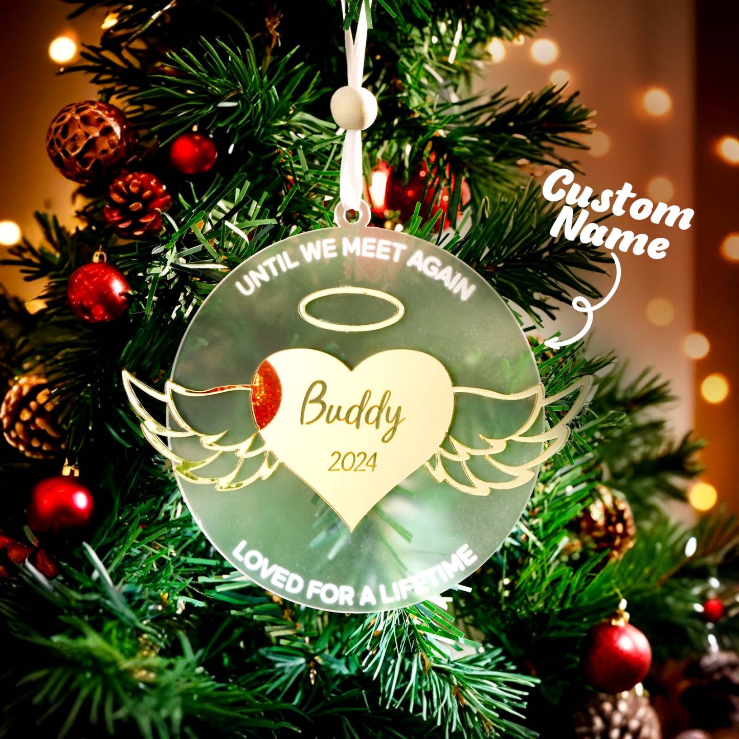 Personalisiertes Flügelornament Gedenkweihnachtsornament Bedeutungsvolle Weihnachtsgeschenke - dephotoblanket