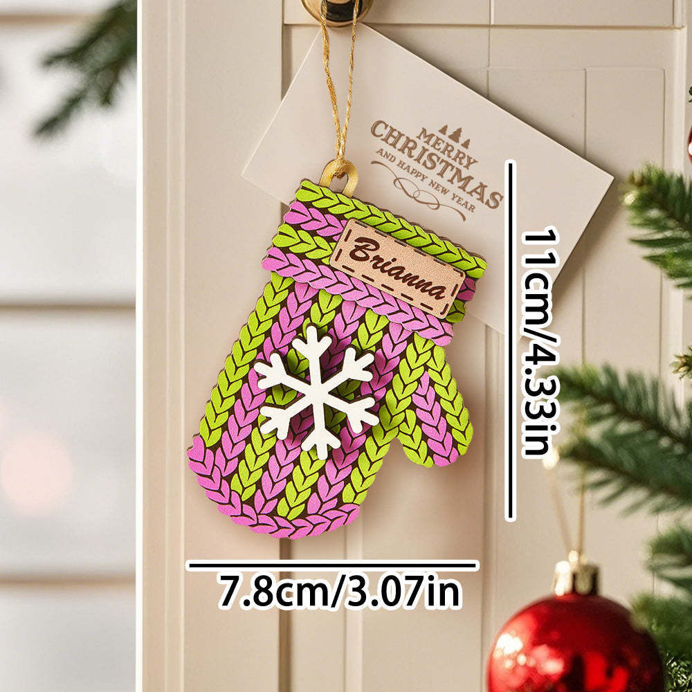 Personalisierter Namens-wintermütze, Weihnachtsschmuck, Individueller Weihnachts-winter-fäustlingsstrumpf, Pullover-ornament - dephotoblanket