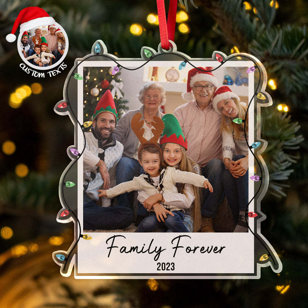 Personalisierter Weihnachtsbaumschmuck Mit Familienfoto, Personalisierter Name, Weihnachtsgeschenk - dephotoblanket