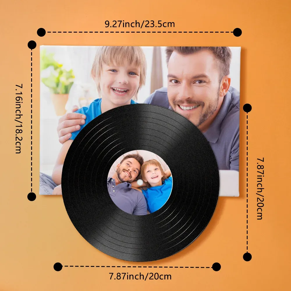 Benutzerdefiniertes Foto-vinyl Mit Musik-wandkunst, Vinyl-plattenspieler, Kein Telefon Erforderlich, Einfach Klicken, Um Musik Aus Bleibenden Erinnerungen Abzuspielen, Das Beste Vatertagsgeschenk Für Papa
