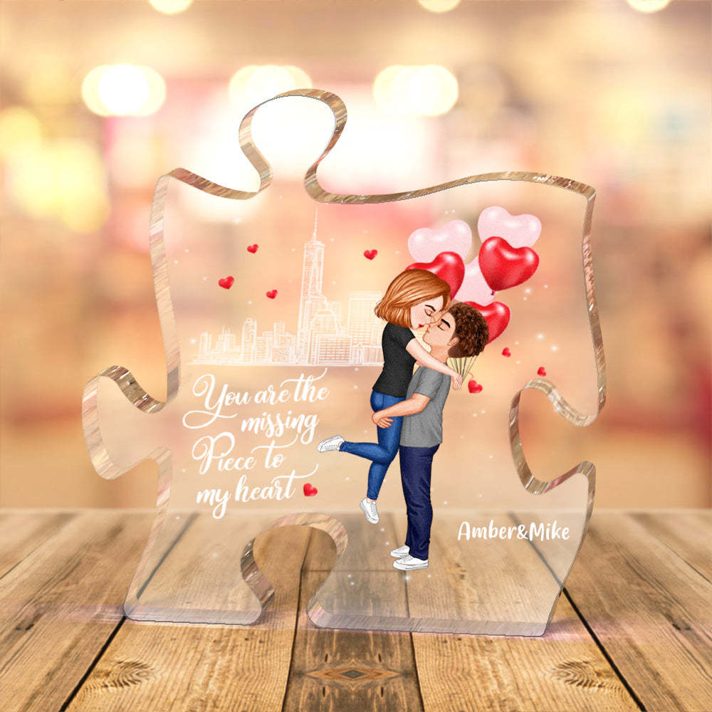 Benutzerdefinierte Paar Puzzle Plaque Personalisierte Frisur Kleidung Und Namen Cartoon Geschenke - dephotoblanket