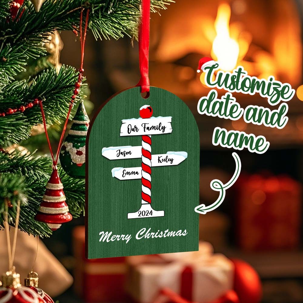 Personalisierte Familien-weihnachtsornamente Mit Familiennamen Als Weihnachtsgeschenk - dephotoblanket