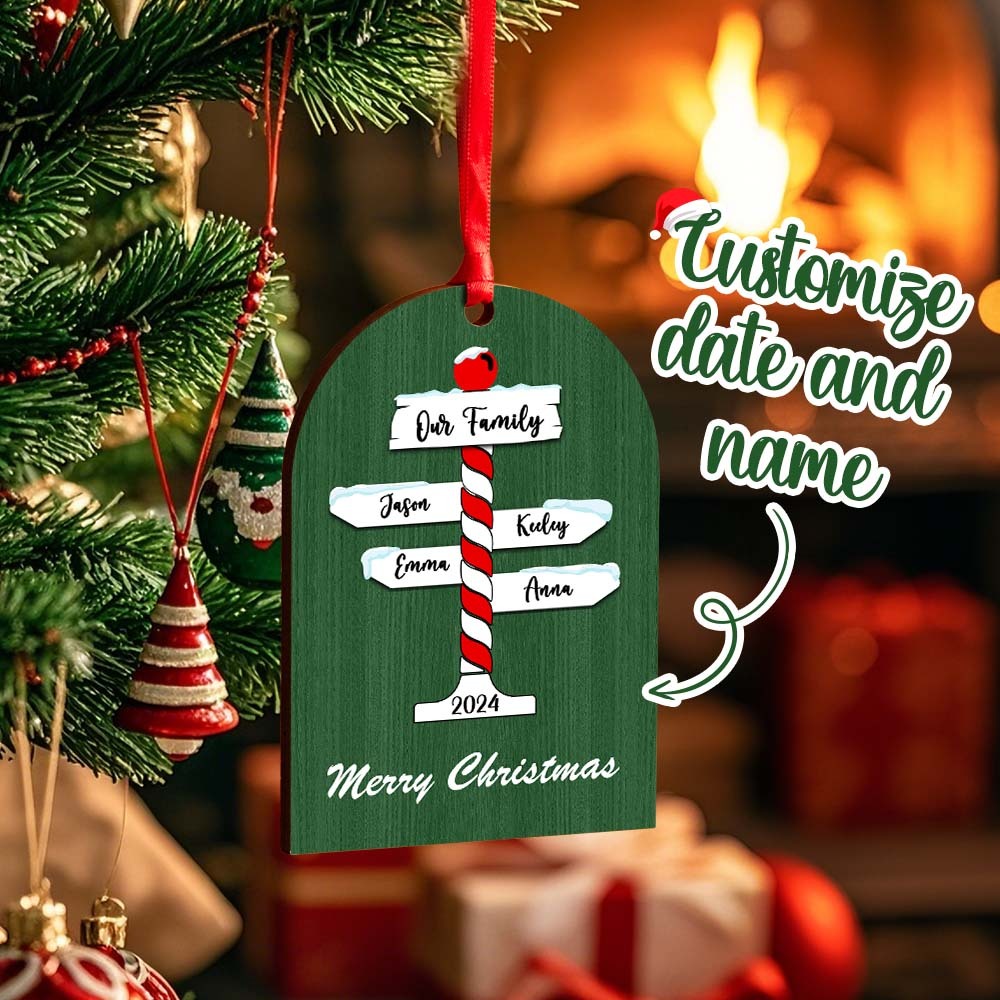 Personalisierte Familien-weihnachtsornamente Mit Familiennamen Als Weihnachtsgeschenk - dephotoblanket