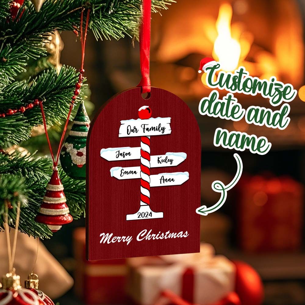 Personalisierte Familien-weihnachtsornamente Mit Familiennamen Als Weihnachtsgeschenk - dephotoblanket