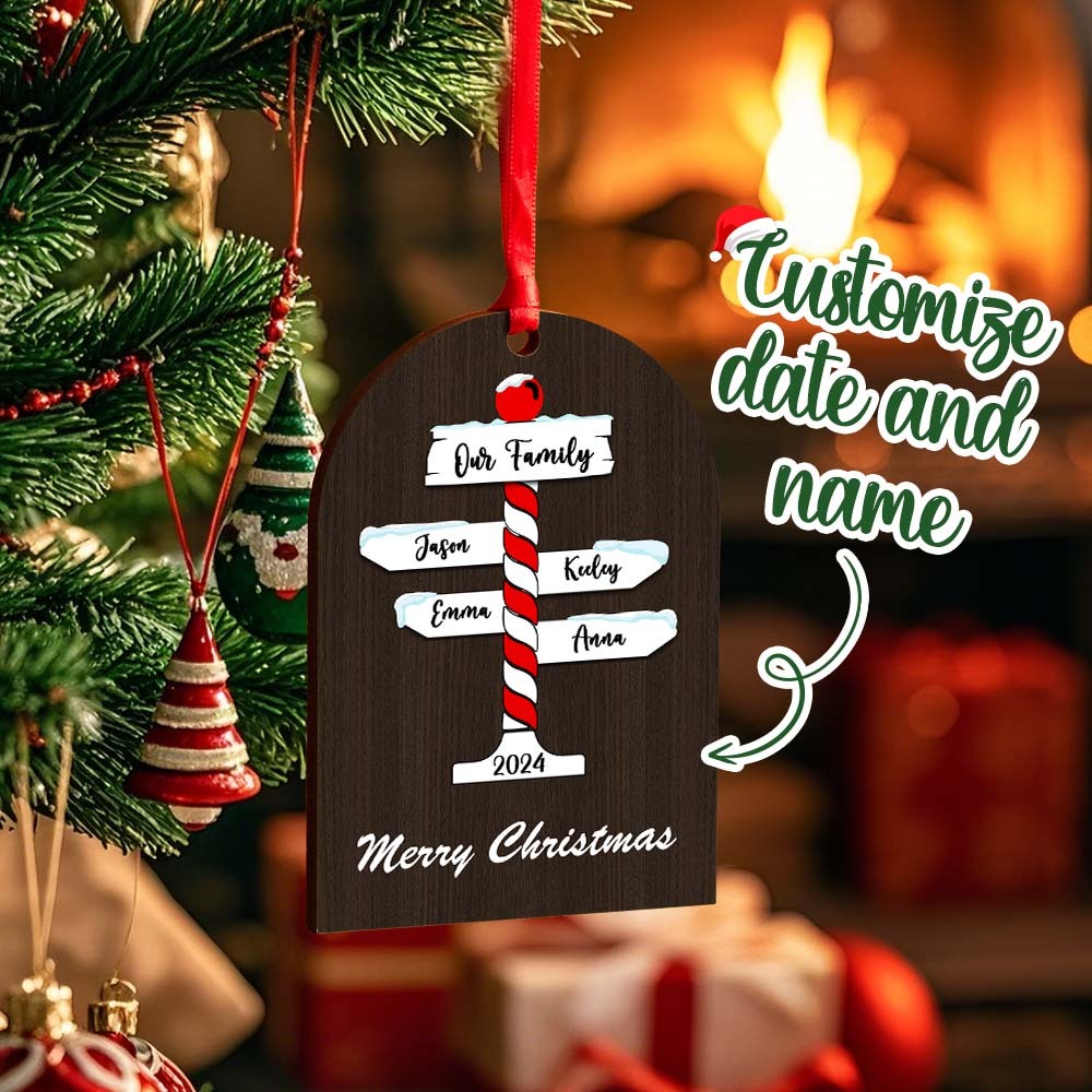 Personalisierte Familien-weihnachtsornamente Mit Familiennamen Als Weihnachtsgeschenk - dephotoblanket