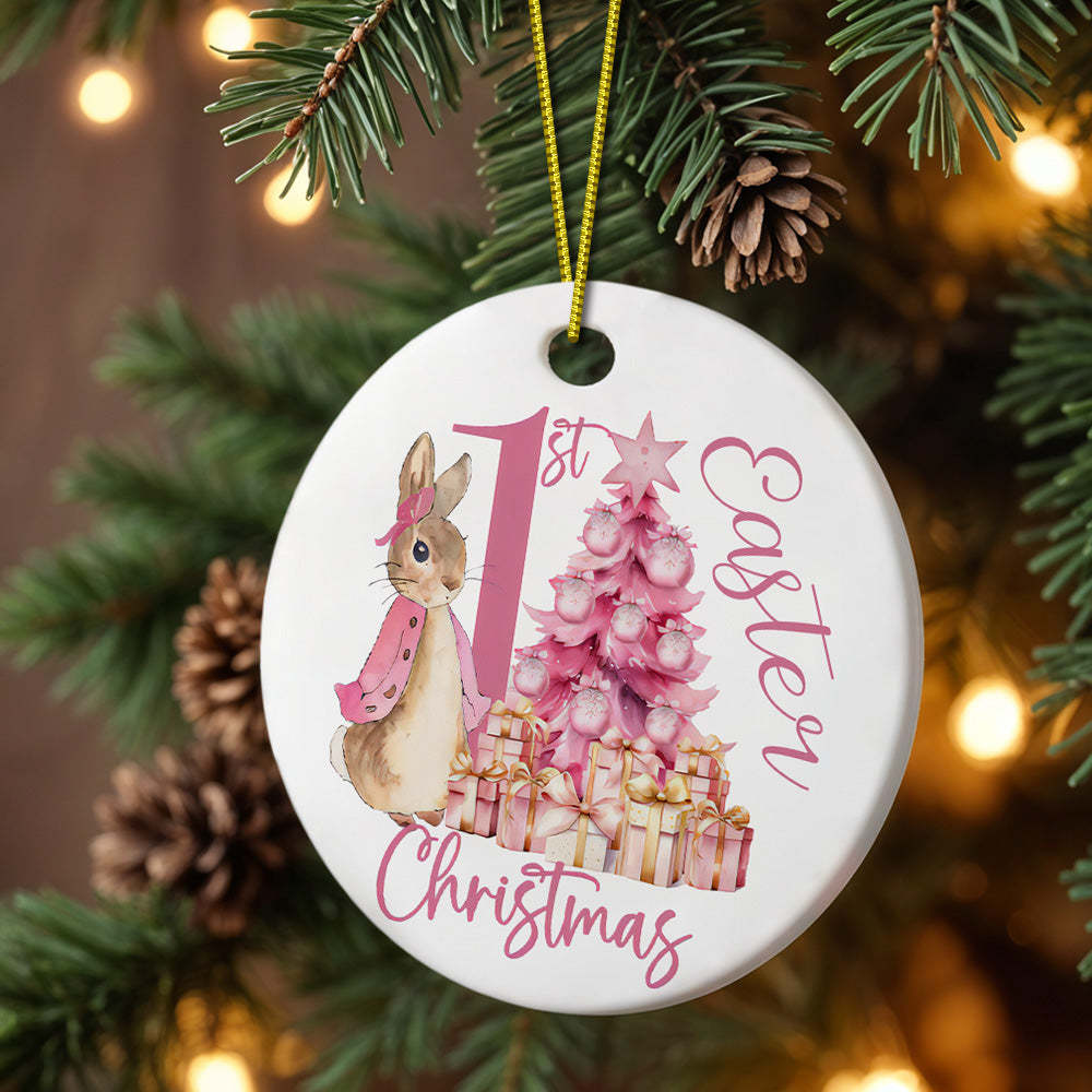 Personalisiertes Baby-weihnachtsornament, Niedliches Kaninchen-ornament Für Ein Weihnachtsgeschenk Zur Geburt Eines Neuen Babys - dephotoblanket