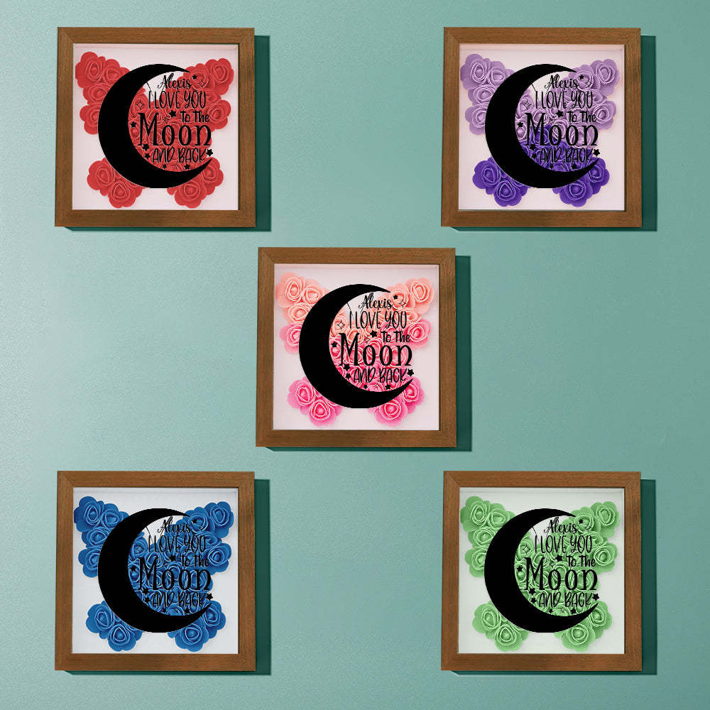 Personalisierter Mondblumen-schattenkasten Mit Individueller Gestaltung – Muttertagsgeschenk - dephotoblanket