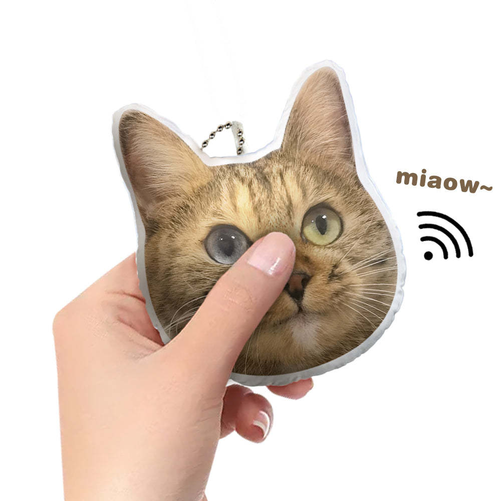 Benutzerdefinierte Mini-plüsch-hängeornamente Mit Haustiergesicht Und Stimme Als Dekoration Für Weihnachtsgeschenke - dephotoblanket