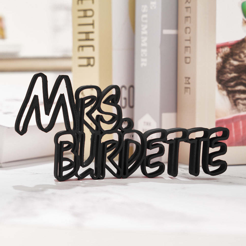 Benutzerdefiniertes 3d-namensschild, Personalisierte Schreibtisch-namensschilder, Geschenk Für Lehrer Oder Kollegen - dephotoblanket