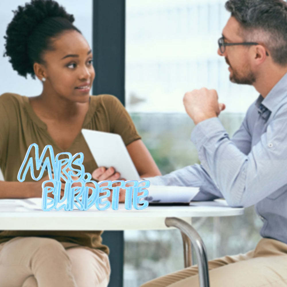 Benutzerdefiniertes 3d-namensschild, Personalisierte Schreibtisch-namensschilder, Geschenk Für Lehrer Oder Kollegen - dephotoblanket