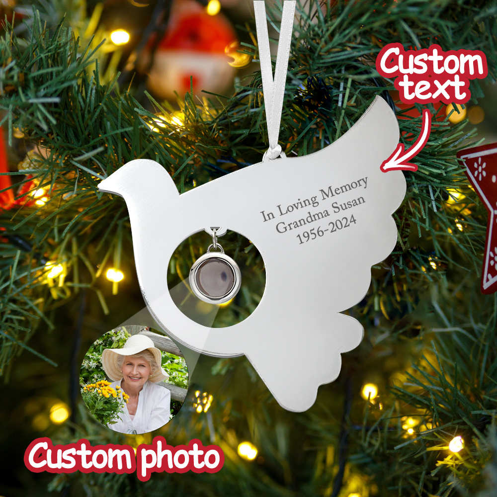 Personalisiertes Projektionsornament, Individuelles Foto-vogelornament Für Gedenkgeschenke