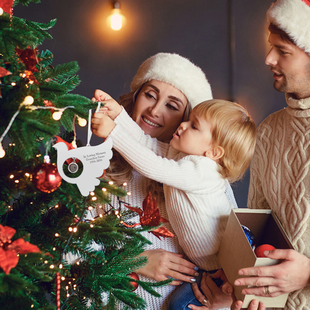 Personalisiertes Projektionsornament, Individuelles Foto-vogelornament Für Gedenkgeschenke