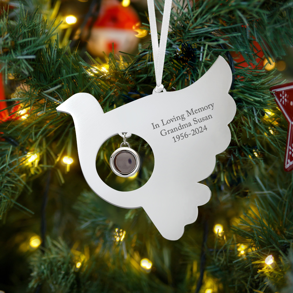 Personalisiertes Projektionsornament, Individuelles Foto-vogelornament Für Gedenkgeschenke