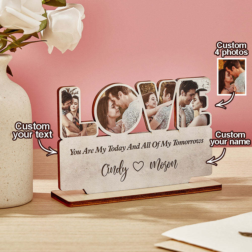 Benutzerdefiniertes Liebes-holzschild, Personalisiertes Foto-liebesschild, Heimdekoration, Geschenke Für Paare - dephotoblanket