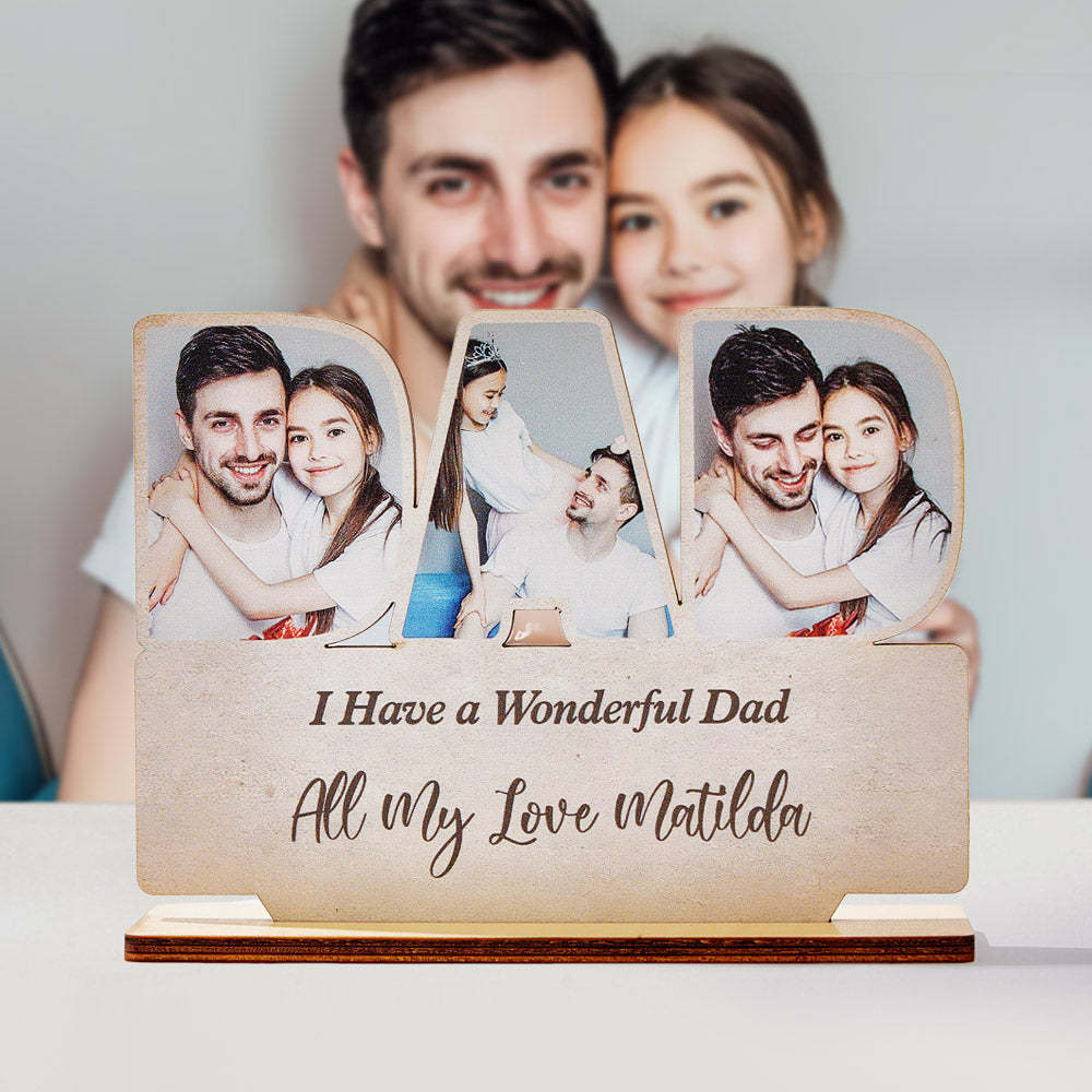 Personalisiertes Papa-holzschild, Individuelles Foto-papa-schild, Ornament, Vatertagsgeschenk Für Papa - dephotoblanket