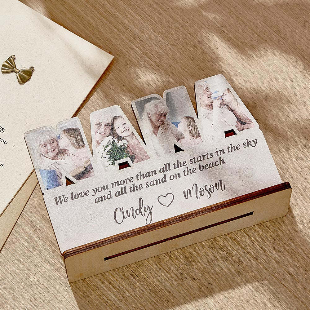 Personalisierte Nana-holztafel, Individuelles Fotoschild, Heimdekoration, Geschenk Für Oma - dephotoblanket