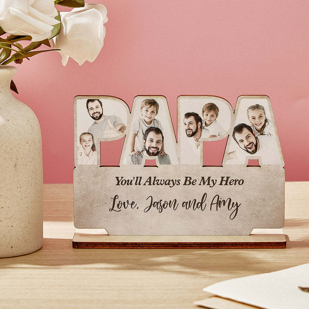 Personalisierte Papa Holz Plaque Benutzerdefinierte Foto Vatertag Plaque Geschenk Für Papa - dephotoblanket