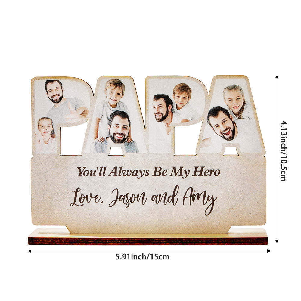Personalisierte Papa Holz Plaque Benutzerdefinierte Foto Vatertag Plaque Geschenk Für Papa - dephotoblanket