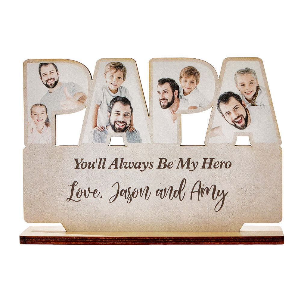 Personalisierte Papa Holz Plaque Benutzerdefinierte Foto Vatertag Plaque Geschenk Für Papa - dephotoblanket