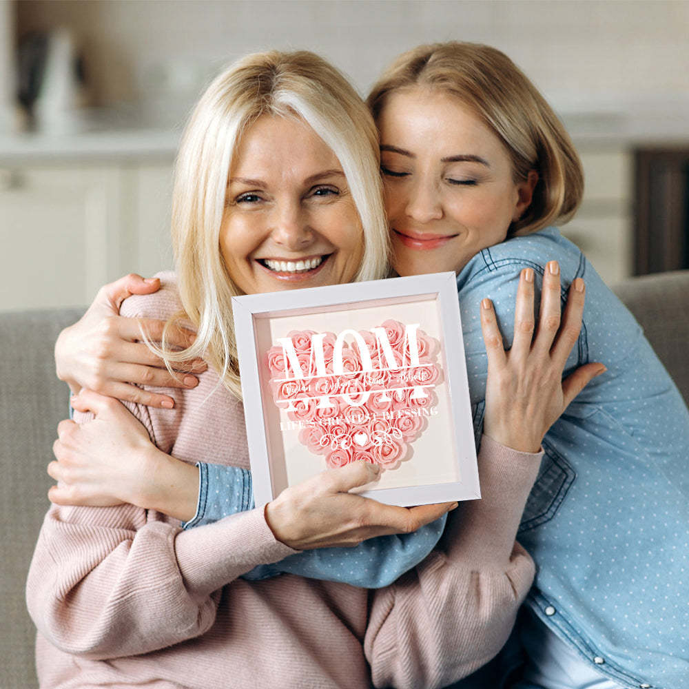 Personalisierter Blumen-schattenkasten Mit Namen – Muttertagsgeschenk - dephotoblanket