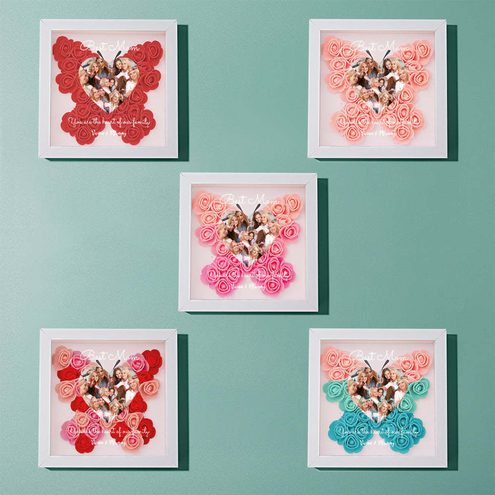 Personalisierter Fotopuzzle-blumen-schattenbox-rahmen – Muttertagsgeschenk - dephotoblanket