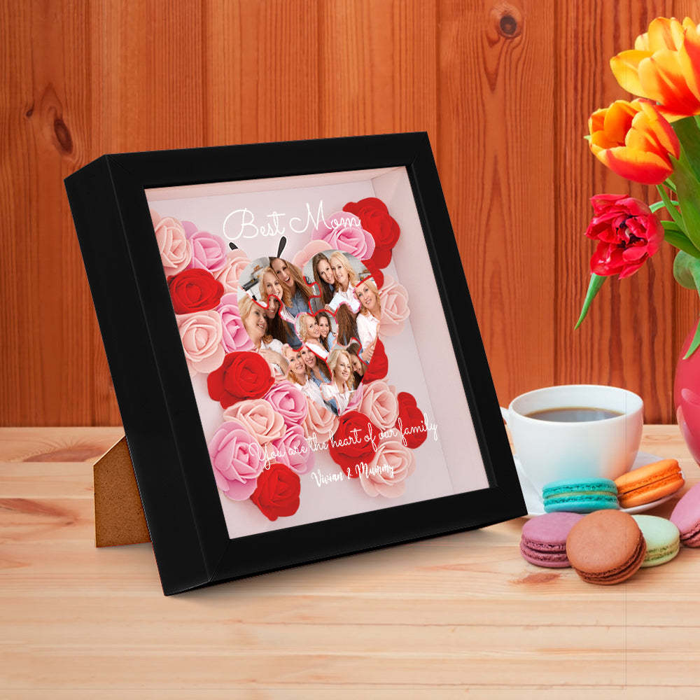 Personalisierter Fotopuzzle-blumen-schattenbox-rahmen – Muttertagsgeschenk - dephotoblanket