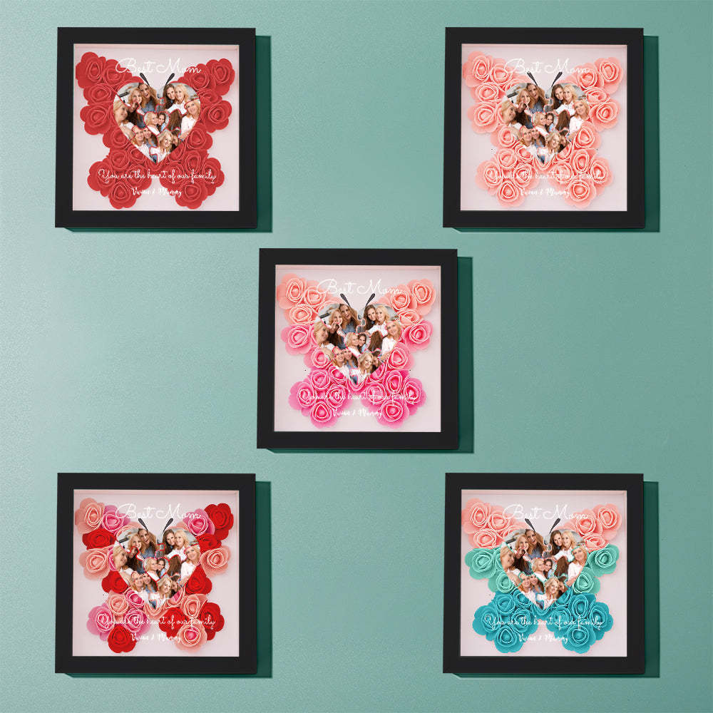 Personalisierter Fotopuzzle-blumen-schattenbox-rahmen – Muttertagsgeschenk - dephotoblanket