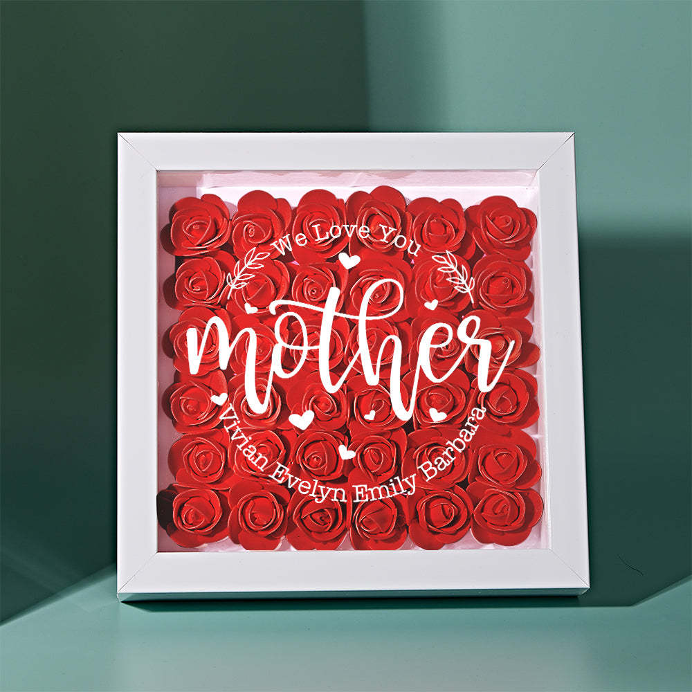Mama Geschenk Ich Liebe Dich Jeden Tag - Personalisierte Blumen Schattenbox - dephotoblanket