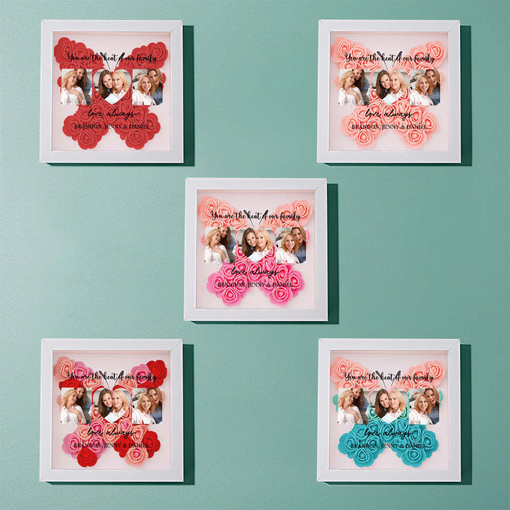 Personalisierter Foto-blumen-schattenkasten, Muttertagsgeschenk - dephotoblanket